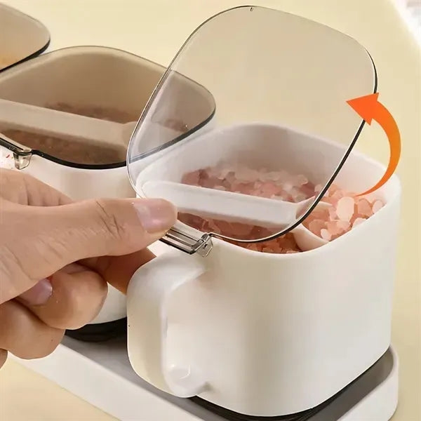 Seasoning Box Set, with Lids and Spoon