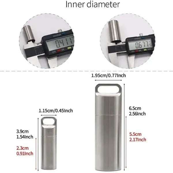 Stainless Steel Pill Case Keychain