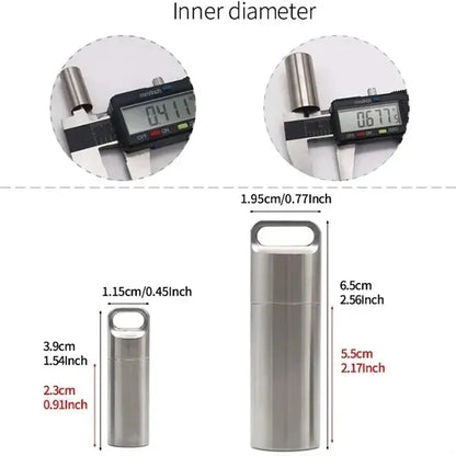 Stainless Steel Pill Case Keychain