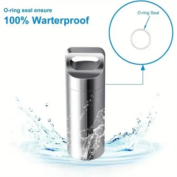 Stainless Steel Pill Case Keychain