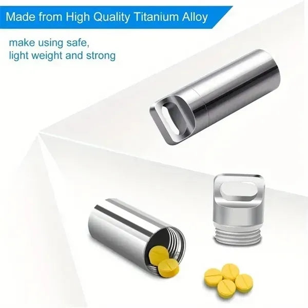 Stainless Steel Pill Case Keychain