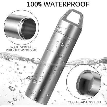 Stainless Steel Pill Case Keychain