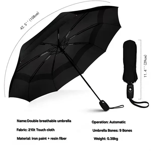 Double Automatic Folding Windproof Umbrella