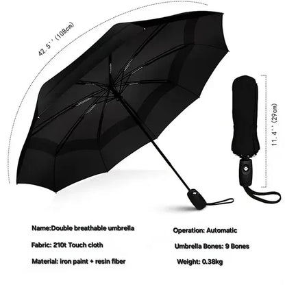 Double Automatic Folding Windproof Umbrella