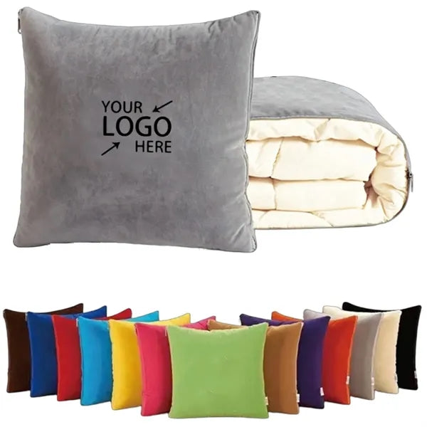2-in-1 Custom Pillow Blanket for Car Travel and Home Use