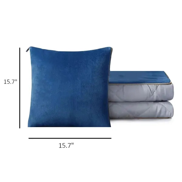 2-in-1 Custom Pillow Blanket for Car Travel and Home Use