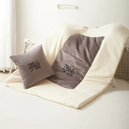 2-in-1 Custom Pillow Blanket for Car Travel and Home Use