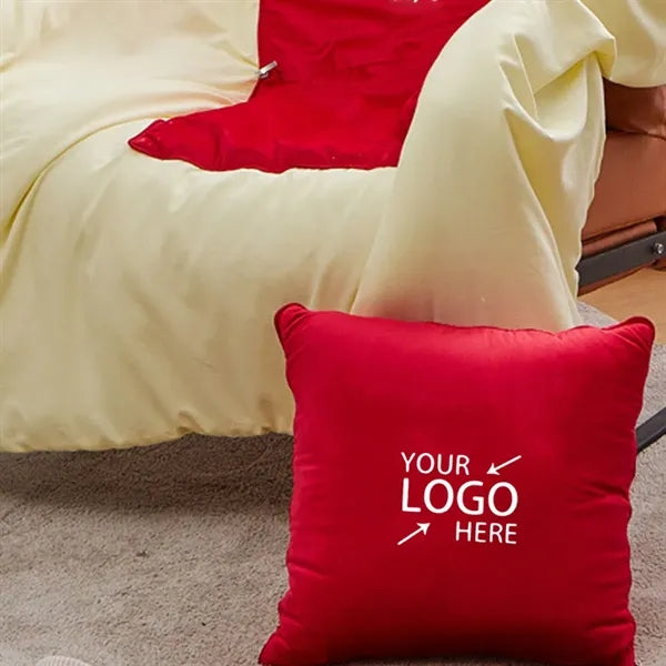 2-in-1 Custom Pillow Blanket for Car Travel and Home Use