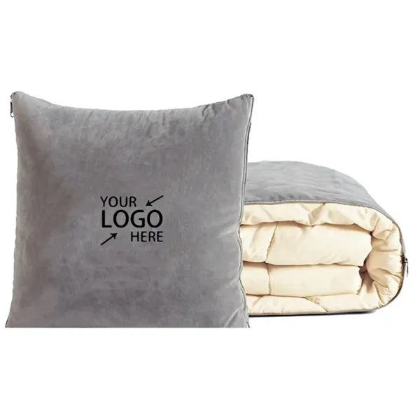 2-in-1 Custom Pillow Blanket for Car Travel and Home Use