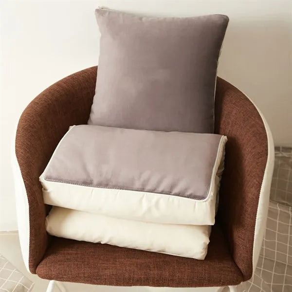 2-in-1 Custom Pillow Blanket for Car Travel and Home Use