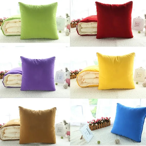 2-in-1 Custom Pillow Blanket for Car Travel and Home Use