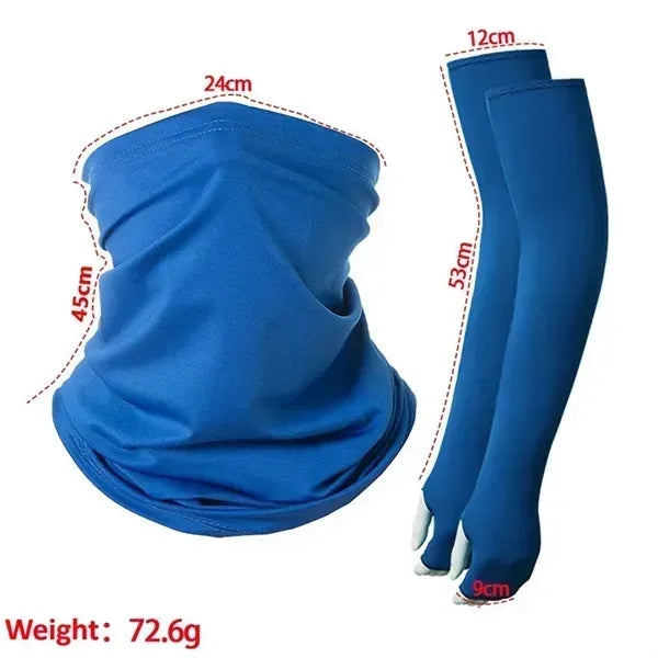 UV Protection Reflective Strap Arm Sleeves and Neck Gaiter