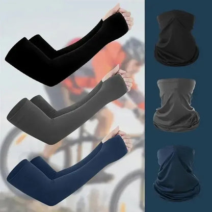 UV Protection Reflective Strap Arm Sleeves and Neck Gaiter