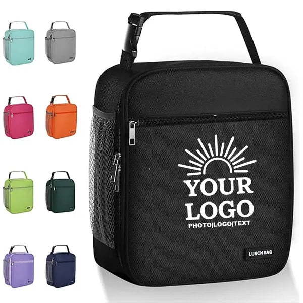 Insulated Canvas Zipper Lunch Cooler Tote Bag