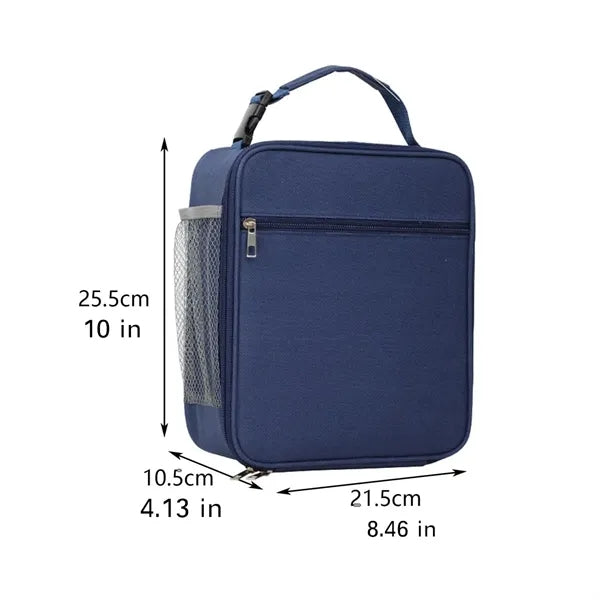 Insulated Canvas Zipper Lunch Cooler Tote Bag