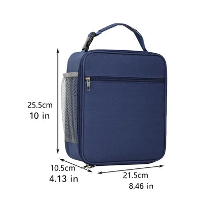 Insulated Canvas Zipper Lunch Cooler Tote Bag