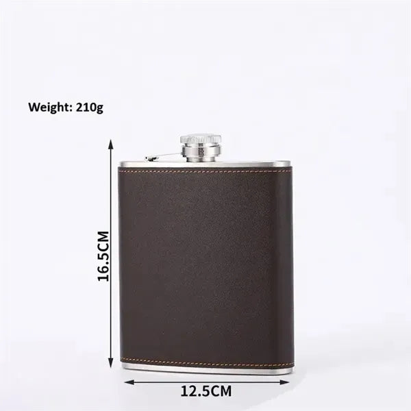 304 Stainless steel leather 18OZ wine flask