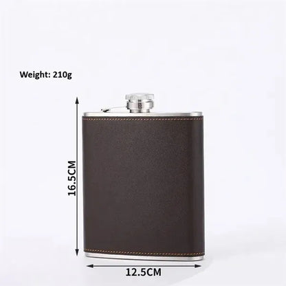 304 Stainless steel leather 18OZ wine flask