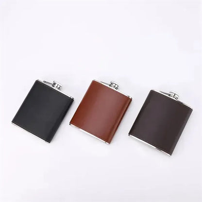 304 Stainless steel leather 18OZ wine flask