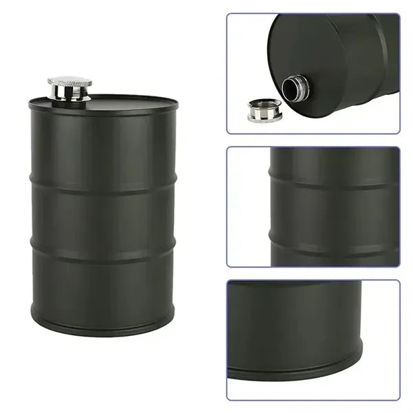 Novelty Oil Barrel Flask, 304 Stainless Steel