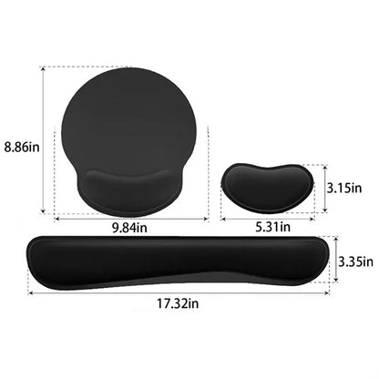 3-in-1 Mouse Pad and Keyboard Wrist Rest for Computer Office