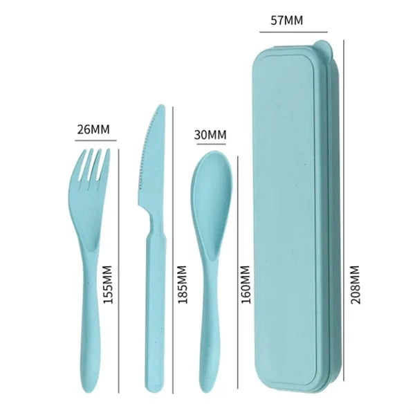 Eco-Friendly 3-Piece Portable Utensils with Case