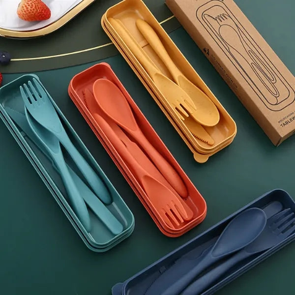 Eco-Friendly 3-Piece Portable Utensils with Case