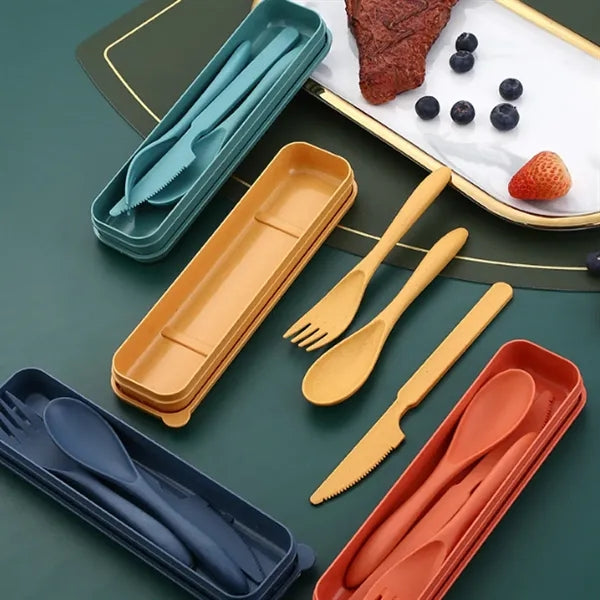 Eco-Friendly 3-Piece Portable Utensils with Case