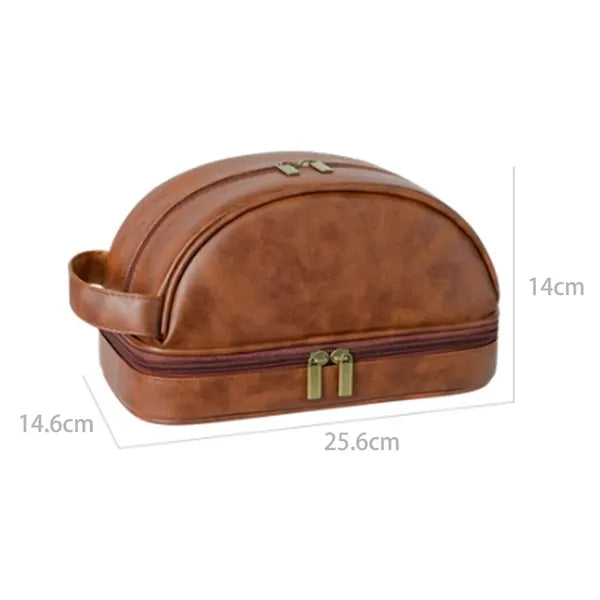 Vintage PU Leather Travel Toiletry Bag