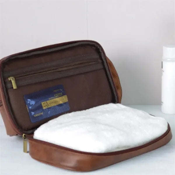 Vintage PU Leather Travel Toiletry Bag