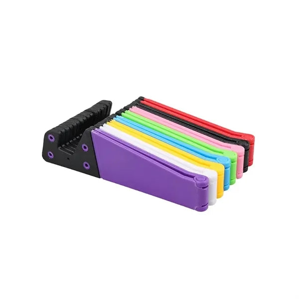 V-Shaped Foldable Plastic Mobile Phone Stand for Desk and Tr