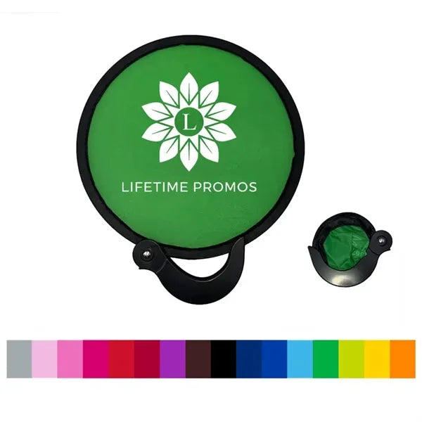 Twist And Chill Foldable Nylon Hand Fan With Handle