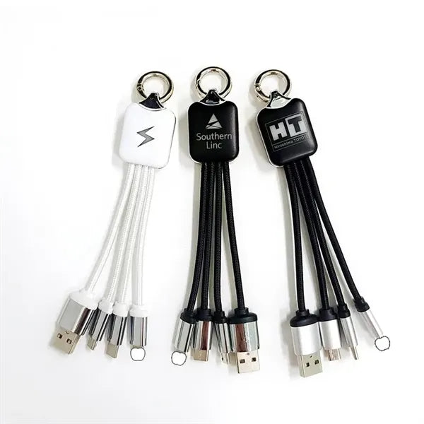 LED 3-in-1 Charging Cable With Light-Up Logo
