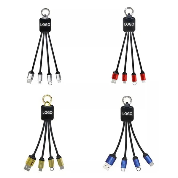 LED 3-in-1 Charging Cable With Light-Up Logo