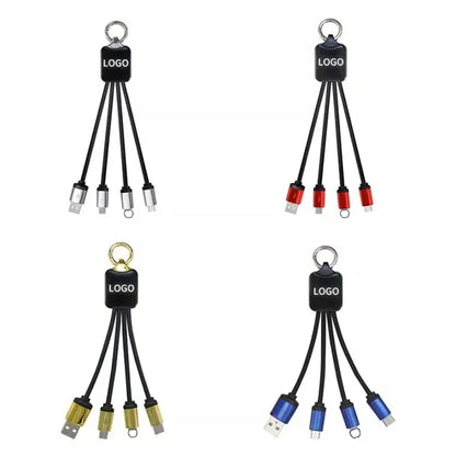 LED 3-in-1 Charging Cable With Light-Up Logo