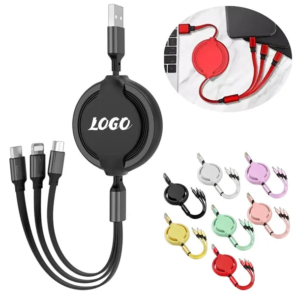 3in1 Retractable USB Charging Cable Type-C Micro Lightning