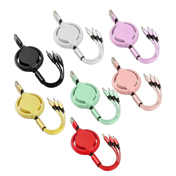 3in1 Retractable USB Charging Cable Type-C Micro Lightning