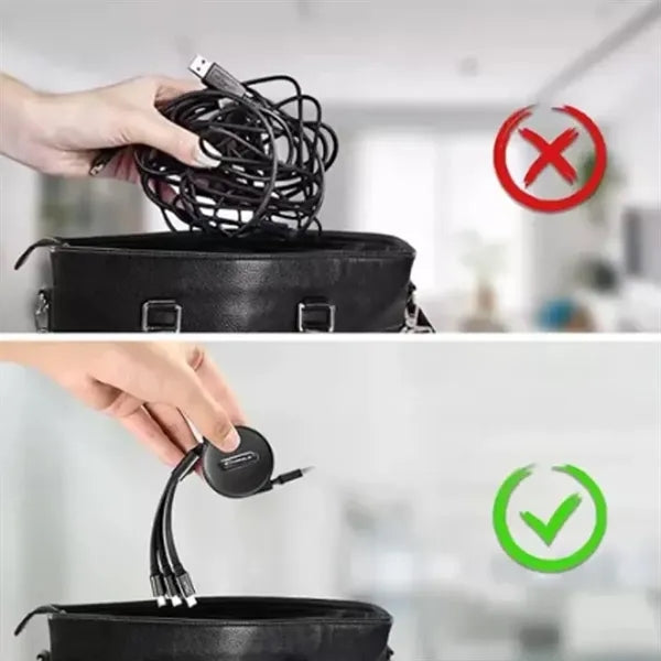 3in1 Retractable USB Charging Cable Type-C Micro Lightning