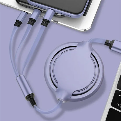 3in1 Retractable USB Charging Cable Type-C Micro Lightning
