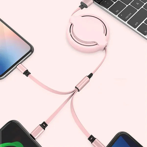 3in1 Retractable USB Charging Cable Type-C Micro Lightning