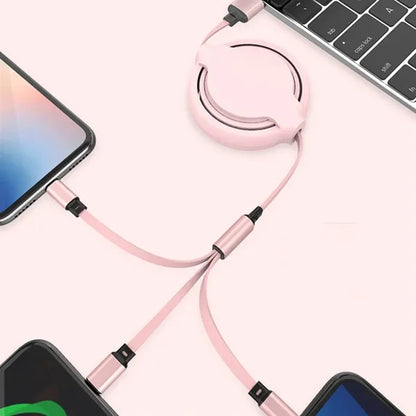 3in1 Retractable USB Charging Cable Type-C Micro Lightning