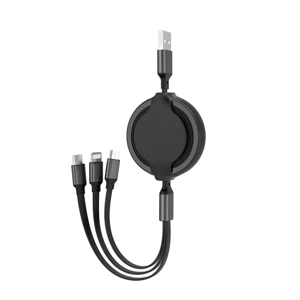 3in1 Retractable USB Charging Cable Type-C Micro Lightning