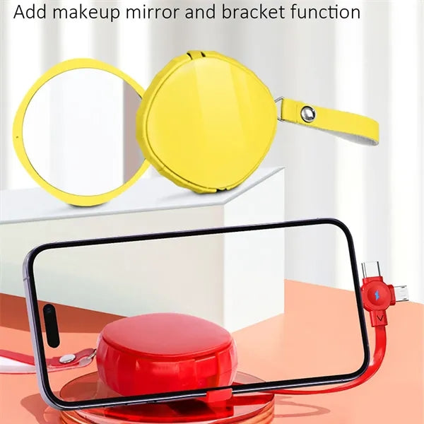 3in1 59-Inch Telescopic USB Charging Cable with Phone Stand