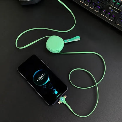 3in1 59-Inch Telescopic USB Charging Cable with Phone Stand