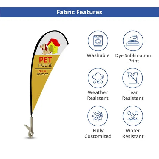 Clip Flags - Teardrop Single Sided  (12.17" x 23.78")