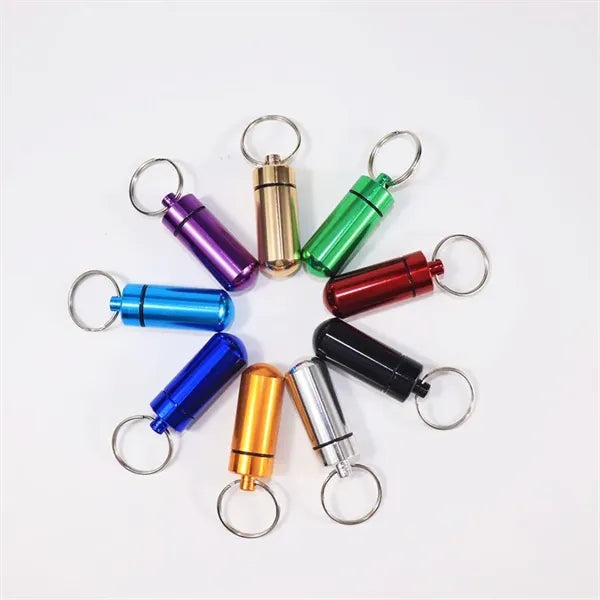 Aluminum Pill Box Keychain Organizer