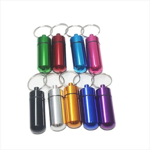 Aluminum Pill Box Keychain Organizer