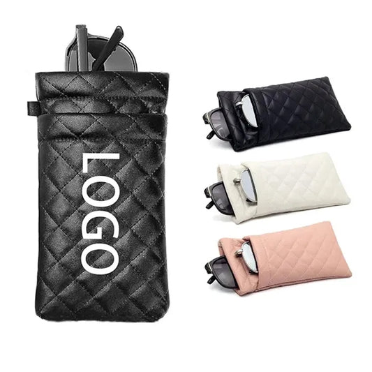 PU Leather Double Glasses & Phone Pouch