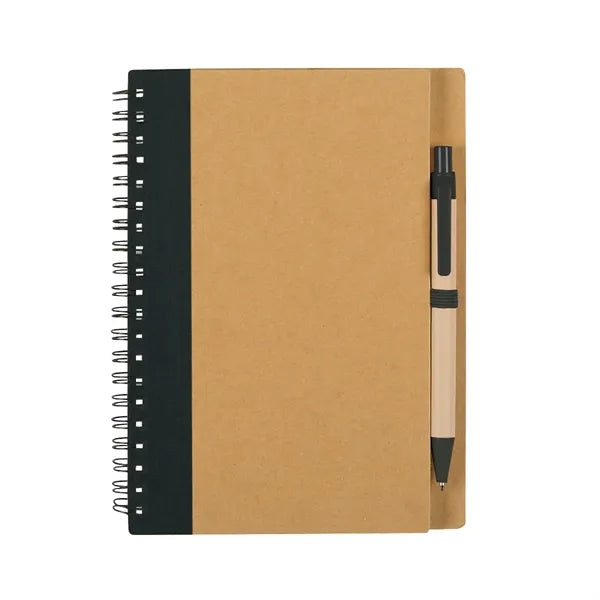 ECO-INSPIRED SPIRAL NOTEBOOK & PEN(5 1/4"X7")