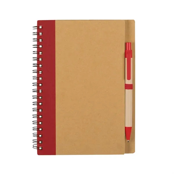 ECO-INSPIRED SPIRAL NOTEBOOK & PEN(5 1/4"X7")